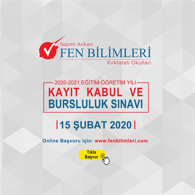 2020-2021 Kayıt Kabul Sınavı Başvuruları Başladı.