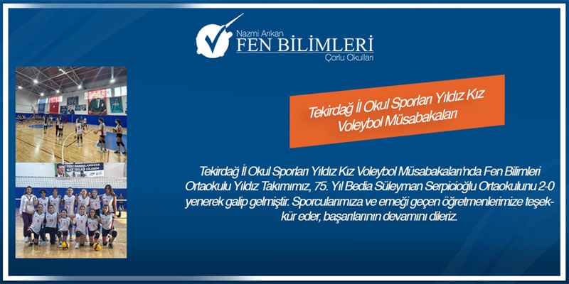 Tekirdağ İl Okul Sporları Yıldız Kız Voleybol Müsabakaları'